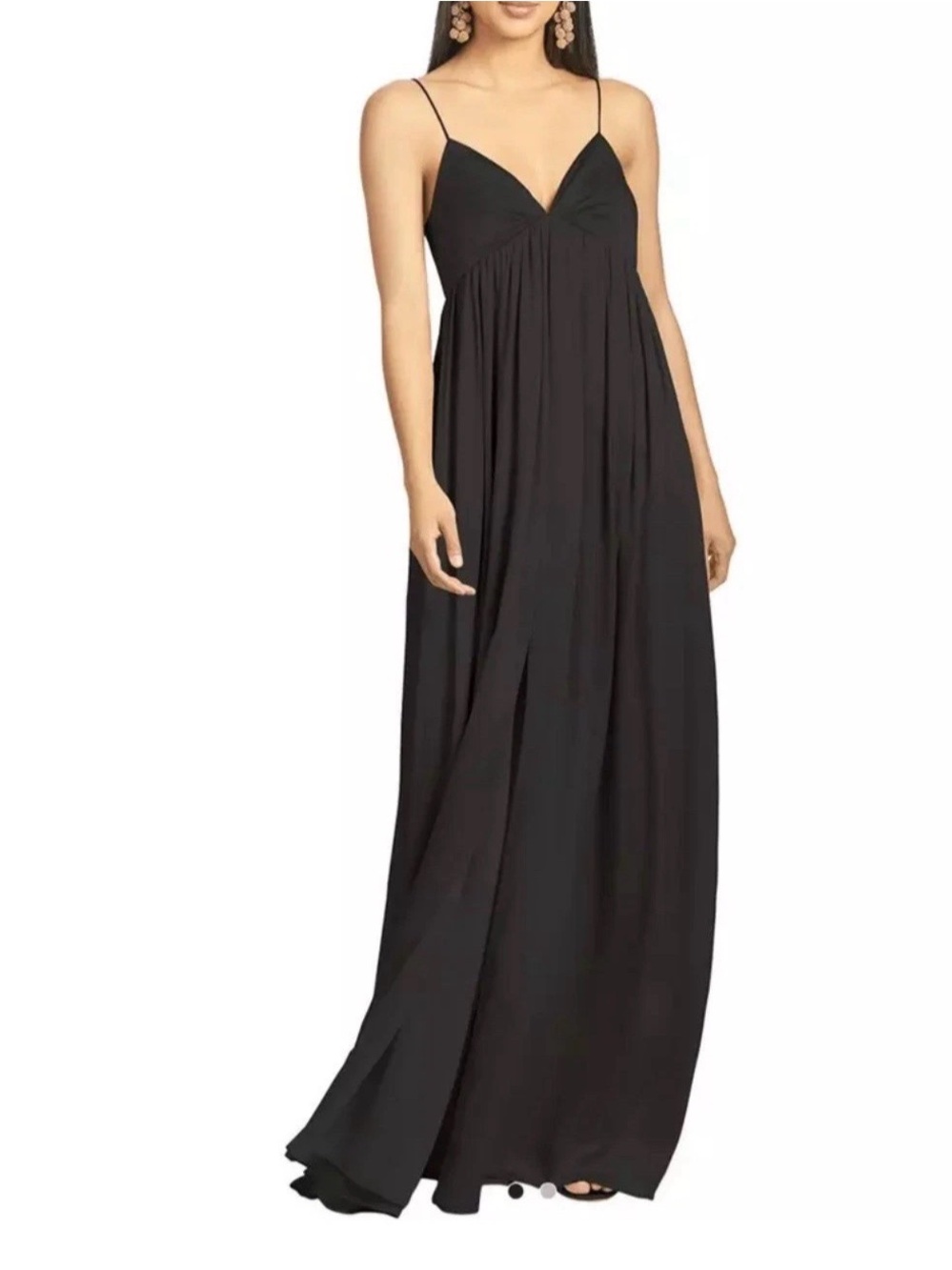 Sachin + Babi Black Flowing Jessica Gown Size 2 New